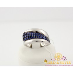 Жіноча срібна каблучка Амарето сині фіаніти 10106с Gold & Silver, Украина